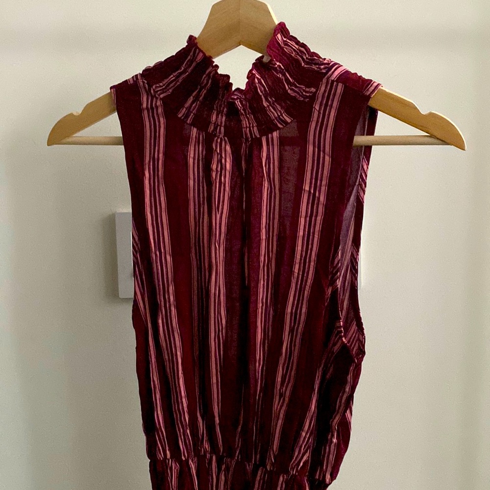stripe flowy open back jumpsuit